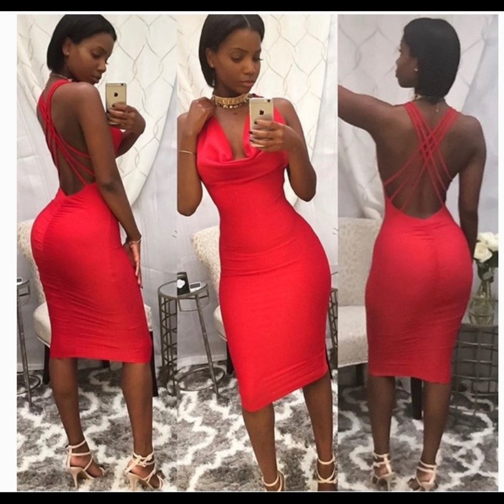 Red cocktail dress